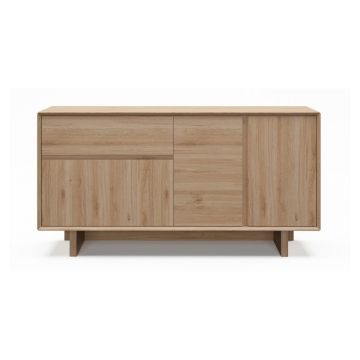 Comodă în culoare naturală cu aspect de lemn de stejar 146x76x45 cm Carpi – Marckeric