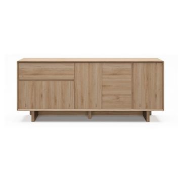 Comodă în culoare naturală cu aspect de lemn de stejar 180x76x45 cm Carpi – Marckeric