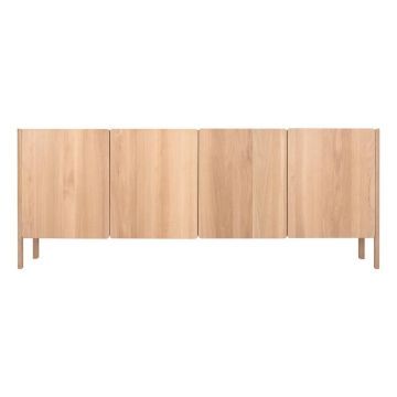 Comodă în culoare naturală din lemn de stejar 220x85x42 cm Dvor – Gazzda