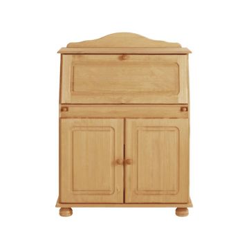 Comodă în culoare naturală înaltă din lemn de pin cu dulap de birou 107x39 cm Mette – Støraa
