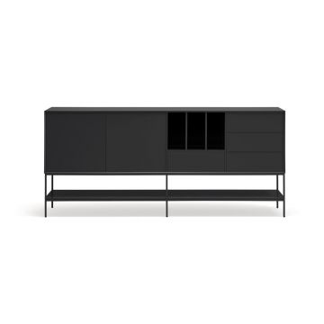 Comodă neagră 220x98x45 cm Platt – Teulat