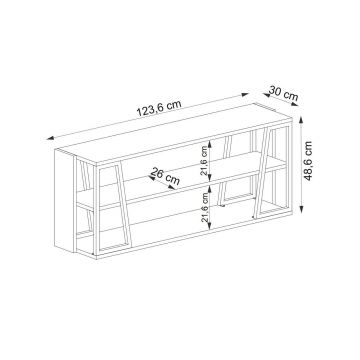 Comoda TV, Arnetti, Lissa Rafli / Tv Stand, 123.6x30x48.6 cm, PAL, Safir / Negru