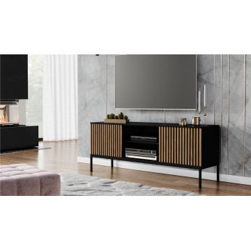 Comoda TV ELTAP, Meorati, 150x40x60 cm, PAL/ABS, negru/maro