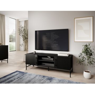Comoda TV ELTAP, Raftt, 152x42x55 cm, PAL/MDF, negru