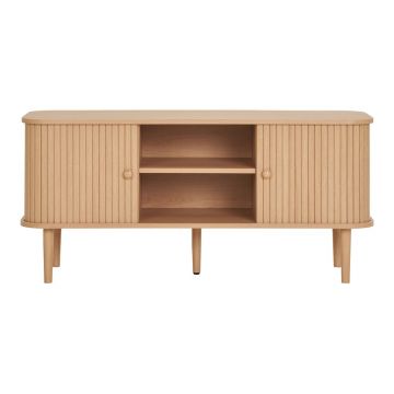 Comodă TV în culoare naturală cu aspect de lemn de pin 113x51,5x40 cm Nikko – House Nordic