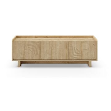 Comodă TV în culoare naturală cu aspect de lemn de stejar 140x45x40 cm Daira – Marckeric