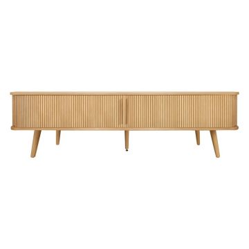 Comodă TV în culoare naturală cu aspect de lemn de stejar 178x50x40 cm Rove – Woodman