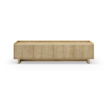 Comodă TV în culoare naturală cu aspect de lemn de stejar 180x45x40 cm Daira – Marckeric