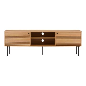 Comodă TV în culoare naturală cu aspect de lemn de stejar 40x50x150 cm Kyoto – House Nordic