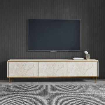 Comoda TV, Inarch, Imaj, Travertin / Auriu
