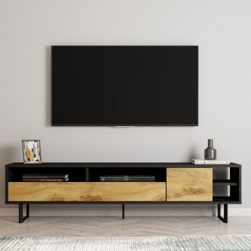 Comoda TV, Inarch, Luga, Negru / Stejar