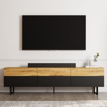 Comoda TV, Inarch, Sign, Negru / Stejar