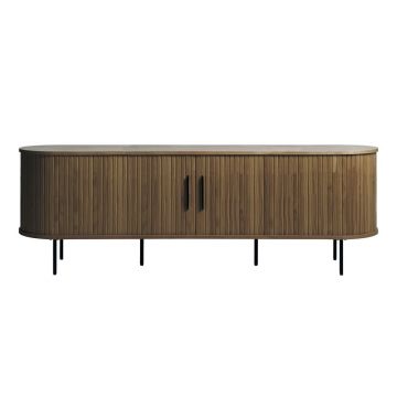 Comodă TV maro cu aspect de lemn de stejar 180x56x45 cm Nola – Unique Furniture