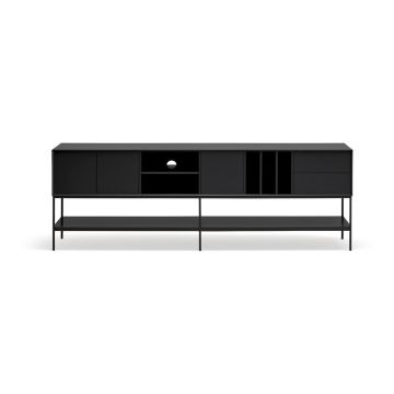 Comodă TV neagră 220x74x45 cm Platt – Teulat