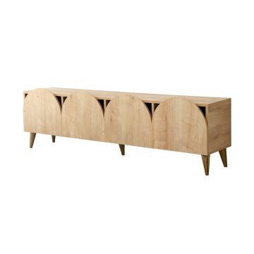 Comoda TV, Neostill, Mesta, 180x50x35 cm, Cadru: PAL MELAMINAT 100%., Stejar