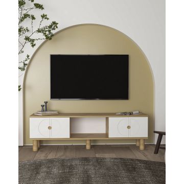 Comoda TV, Olivia, Inci Bohem, Stejar Safir / Alb