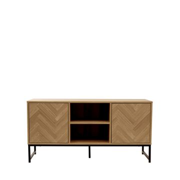 Comoda TV Swen, Homla, 120x38x60 cm, MDF/metal, natur