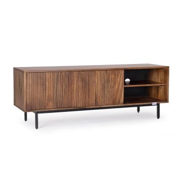 Comoda TV Tadita, Bizzotto, 140x40x50 cm, lemn de mango/otel