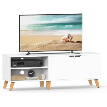 Comoda TV, Vasagle, 140x40x45 cm, TV pana la 65 inch, PAL, alb
