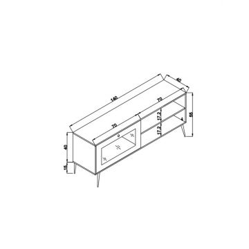 Comoda TV, Wolina, Jüt 140, 138x55x41 cm, PAL, Stejar