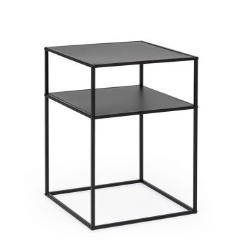 Consola Alrik, Bizzotto, 37.5x37.5x50.5 cm, otel, negru