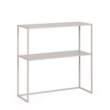 Consola Alrik, Bizzotto, 78x27x78 cm, otel, bej