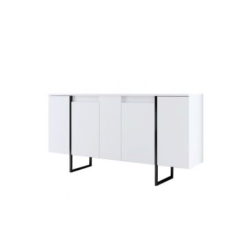 Consola, Bexley, Luxe, 160x35x80 cm, PAL, Alb/Negru