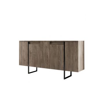 Consola, Bexley, Luxe, 160x35x80 cm, PAL, Nuc / Negru