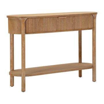 Consola Gothenburg, Mauro Ferretti, 110x40x80 cm, lemn de brad/MDF/fier, maro