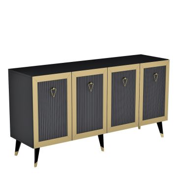 Consola, Olivia, Bare, 150x40x80 cm, PAL , Antracit / Aur