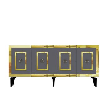 Consola, Olivia, Karya, 150x40x79 cm, PAL , Antracit / Aur