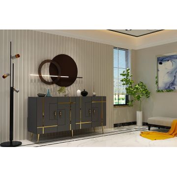 Consola, Olivia, Line KB150, Antracit / Aur