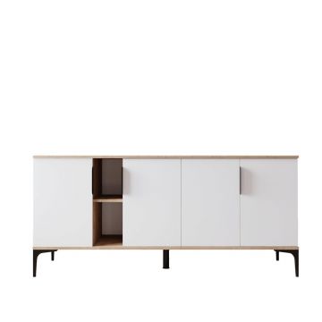Consola, Qualex, Tarz, 180x79x40 cm, PAL, Stejar / Alb