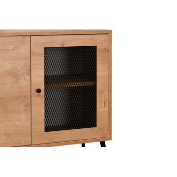 Consola, Wolina, Wire, 180x81x41 cm, 100% PLANCĂ DE PARTICULAȚI VOLTATE, Stejar