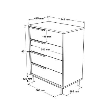 Dulap, Locelso, On17-W, 74.8x95.1x44.5 cm, PAL, Alb