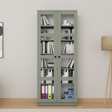 Dulap multifunctional, Miwood, Lucas Glass 1600-76, Verde