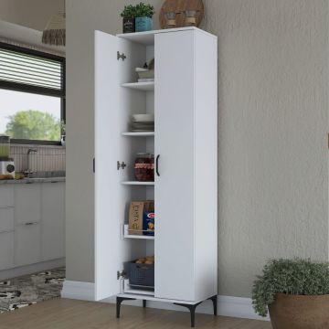 Dulap multifunctional, Rani, JE110, 60x198.6x40 cm, PAL, Alb