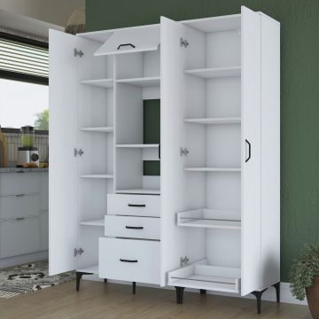 Dulap multifunctional, Rani, JE131, 150x198.6x40 cm, PAL, Alb