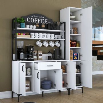 Dulap multifunctional, Rani, JE149, 160x198.6x40 cm, PAL, Alb
