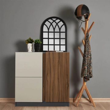 Dulap multifunctional, Tuvalle, Tuval 069, 90x90x47 cm, Antracit / Nuc
