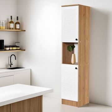 Dulap multifunctional, Tuvalle, Tuval 078, 35.2x171.8x37.8 cm, Stejar / Alb