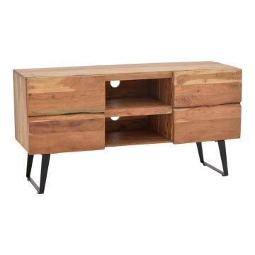 Dulap TV Dervie pakoworld lemn masiv Natural de salcâm 130x43,5x66,5cm Dulap TV Dervie pakoworld lemn masiv Natural de salcâm 130x43,5x66,5cm