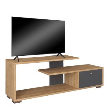 Mobilier TV Botan pakoworld în nuanța antracit-stejar 120x30x42cm 30x120