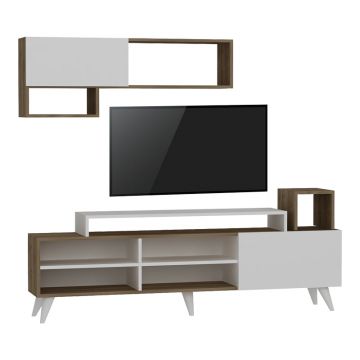 Set de televizor Visao pakoworld în nuanțe albe de nuc 180x32x55cm 32x180