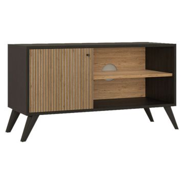 Suport TV-Bufet de dimensiuni medii Flipter pakoworld melamina Sonoma-negru 100x40x51cm