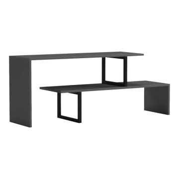 Suport TV Lilant pakoworld melaminat de culoare Gri si picior metalic negru 160x30x45cm