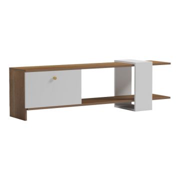 Suport TV Standi pakoworld din melaminat alb Natural 120x25x36,8cm