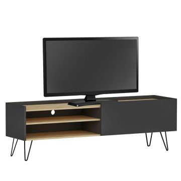 Suport TV Veronica pakoworld în Gri închis-Natural 120x33x49,5cm