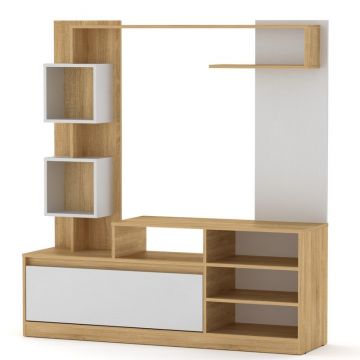 Unitate de divertisment Aiden pakoworld Sonoma-alb 150x38,5x160cm