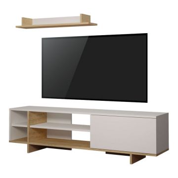 Unitate de televizor Saloon în Alb 160x35.5x44cm 36x160